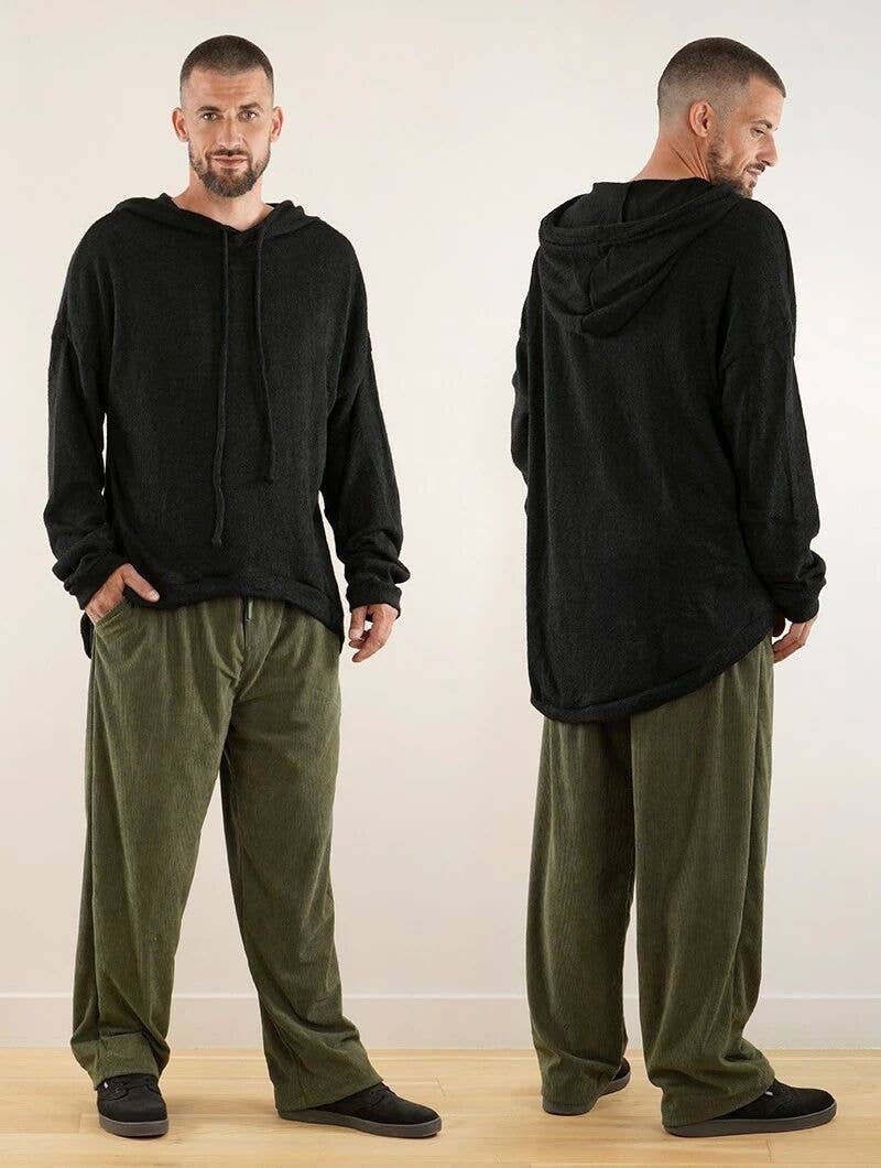 Sudadera larga con capucha oversize Rashmi, negra