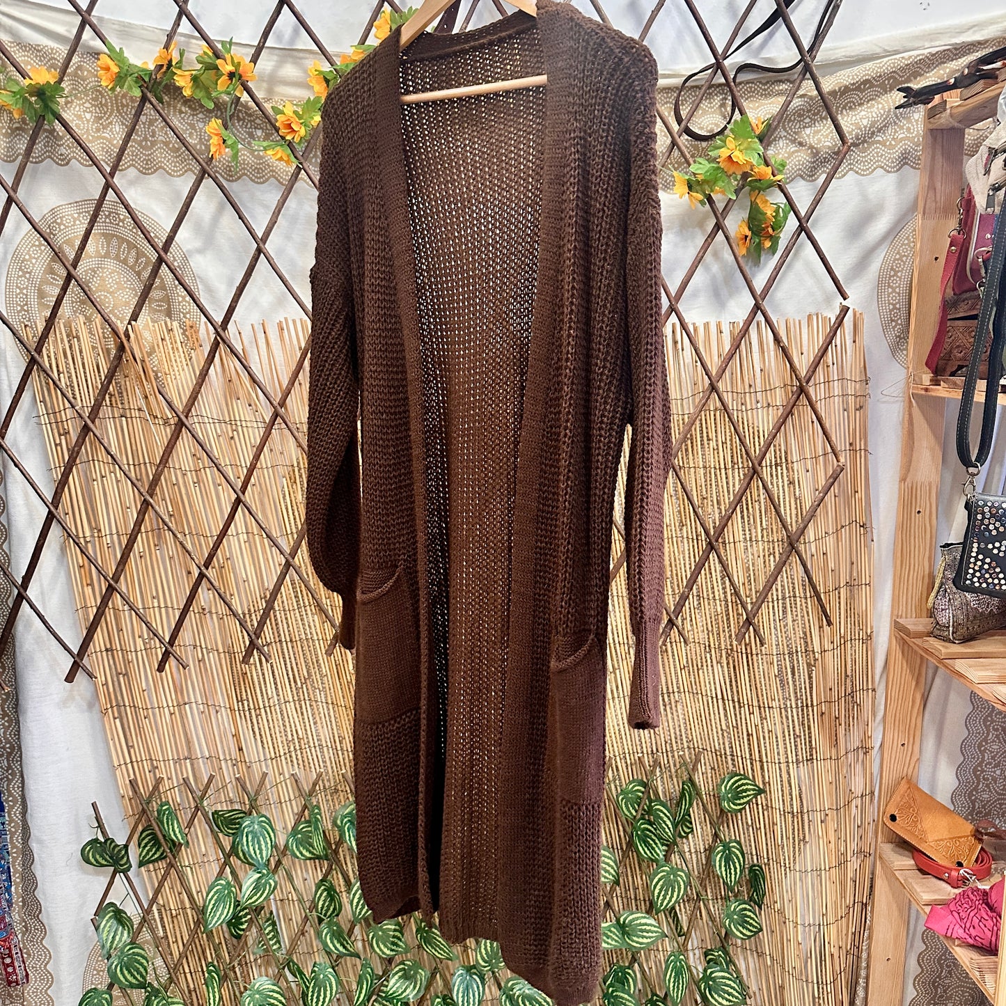 Chaqueta larga Boho punto