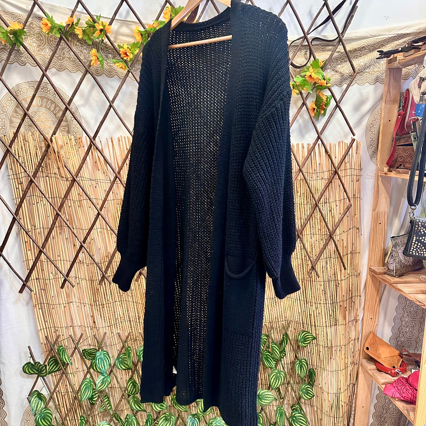 Chaqueta larga Boho punto