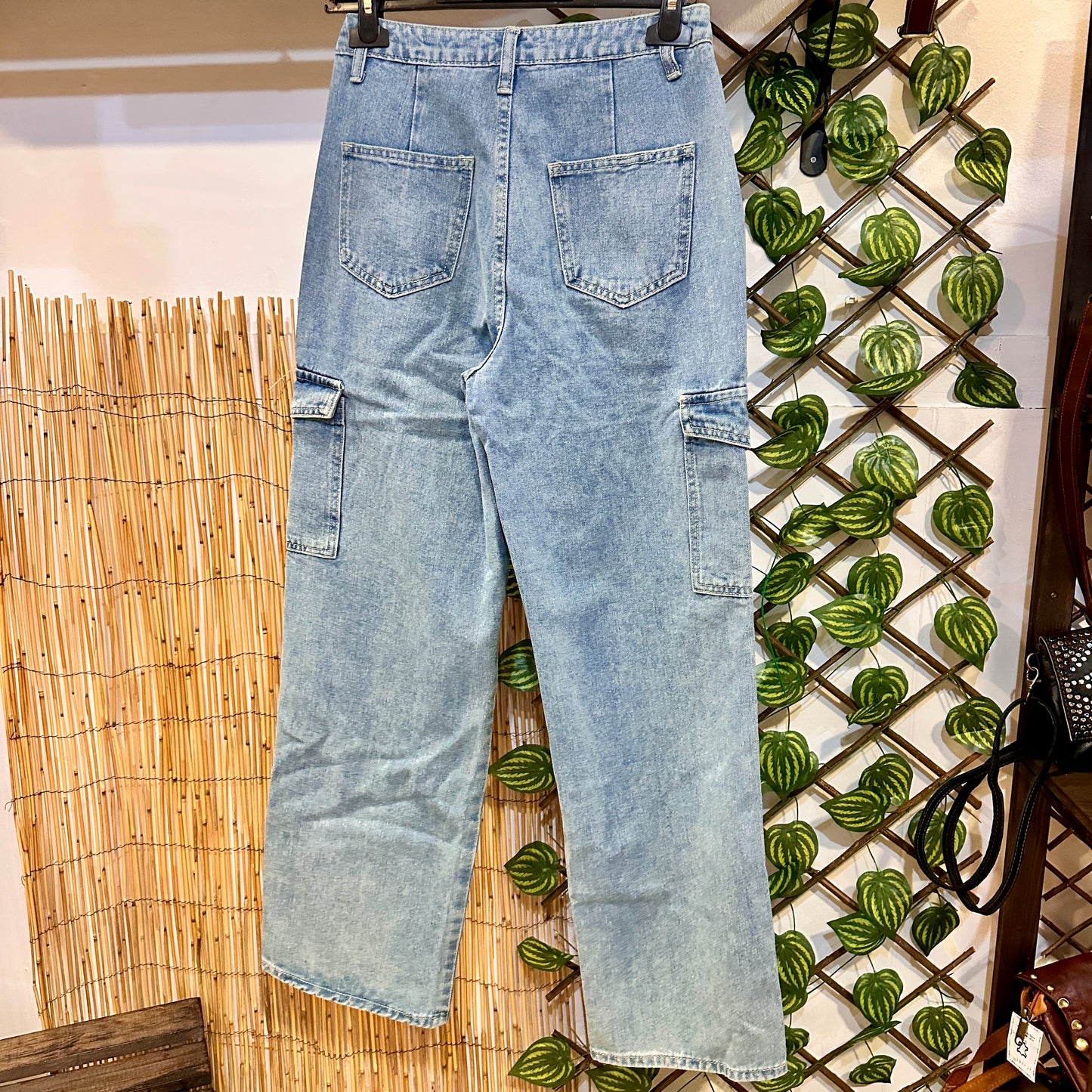Pantalón denim cargo boho