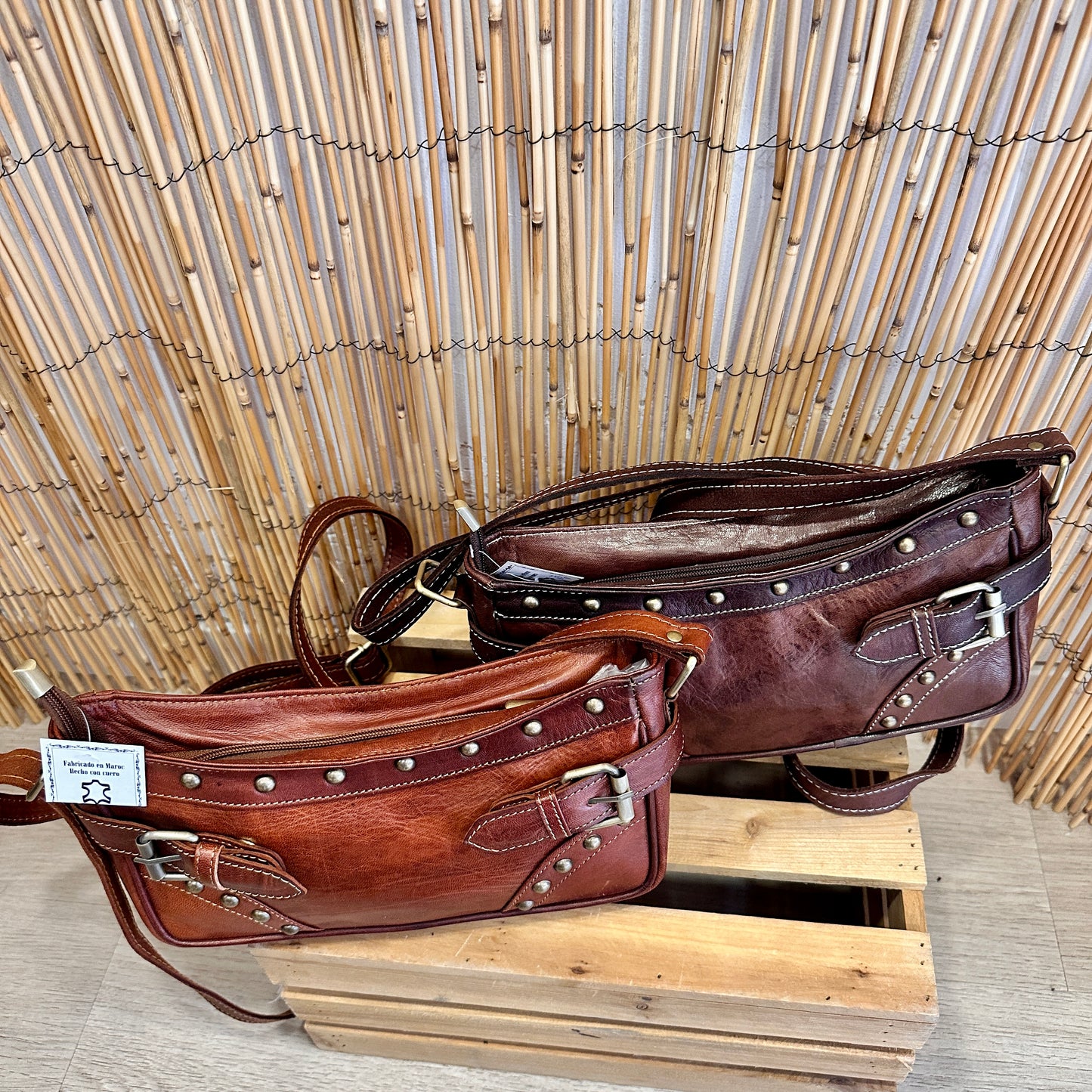 Bolso cuero Carmesí