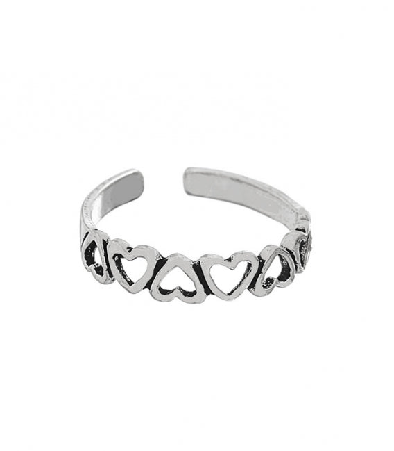 Anillo plata Pie corazones