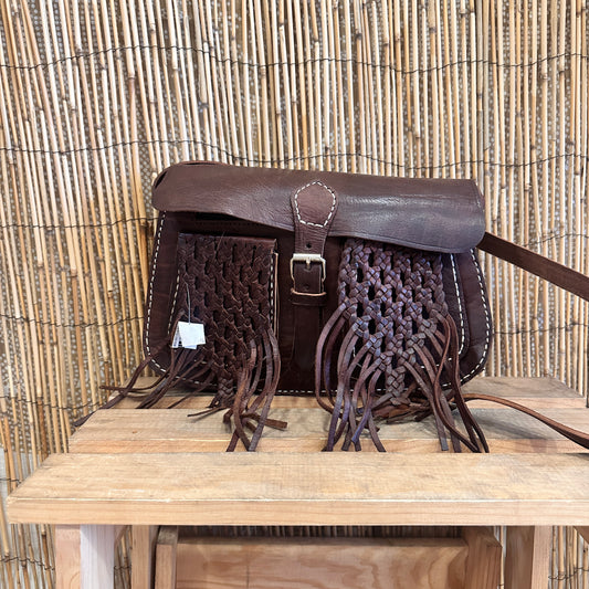 Bolso cuero trenzado Raíz