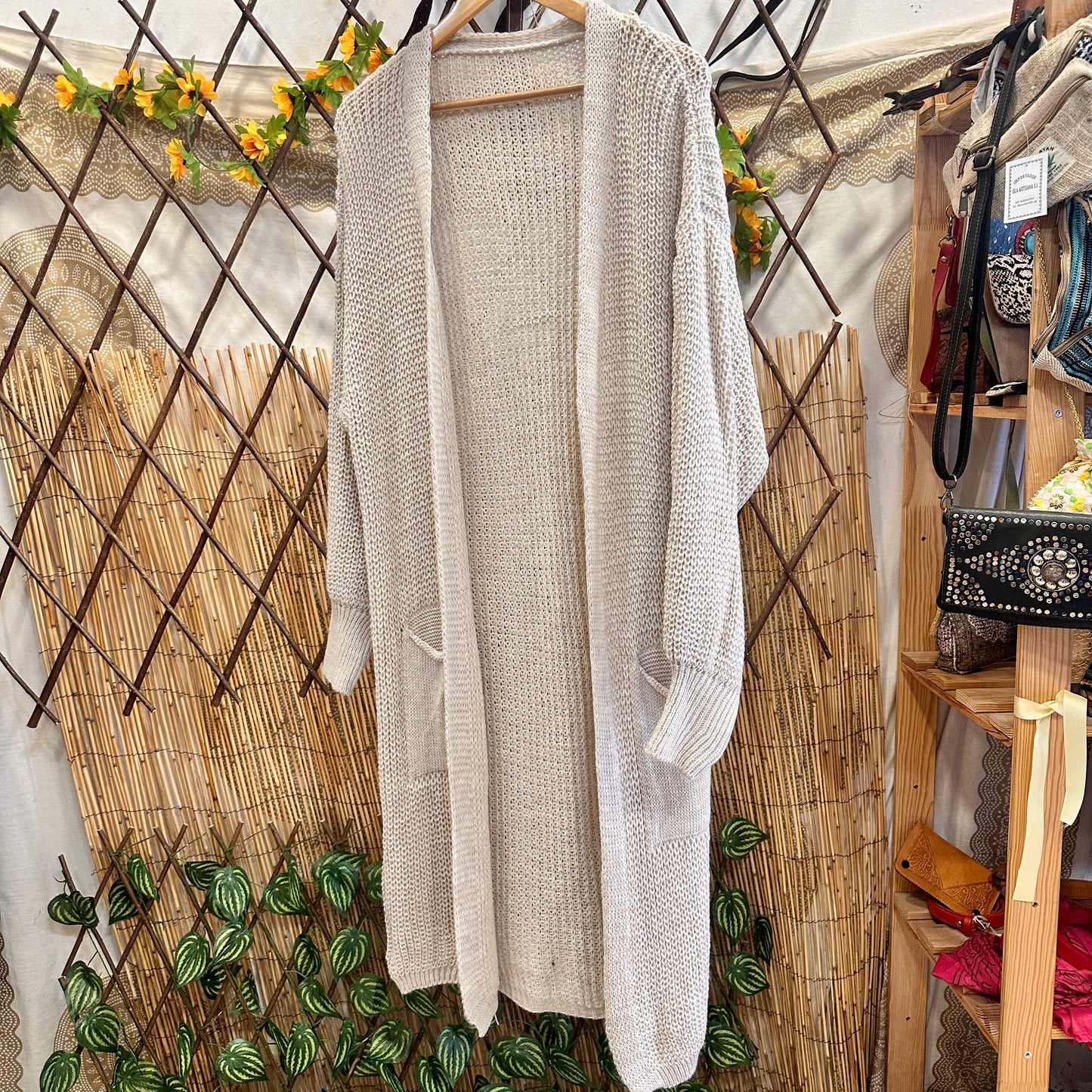 Chaqueta larga Boho punto