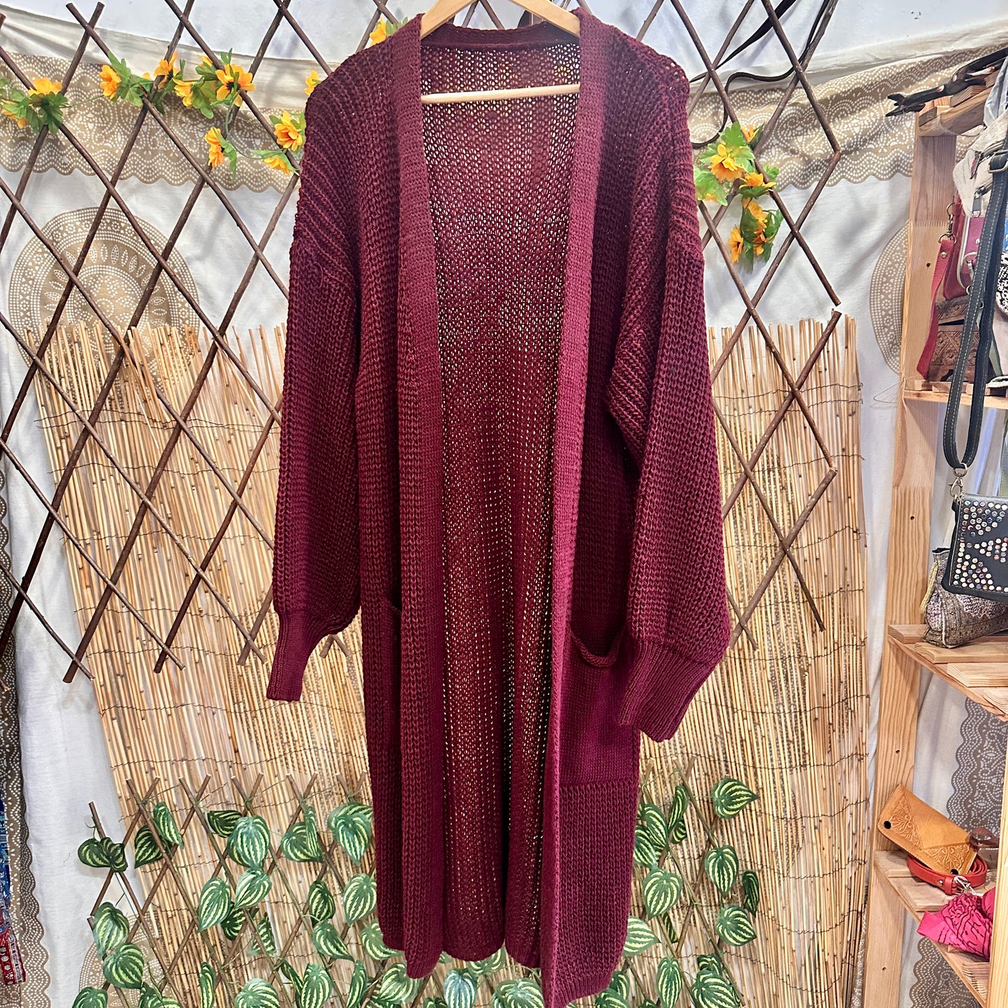 Chaqueta larga Boho punto