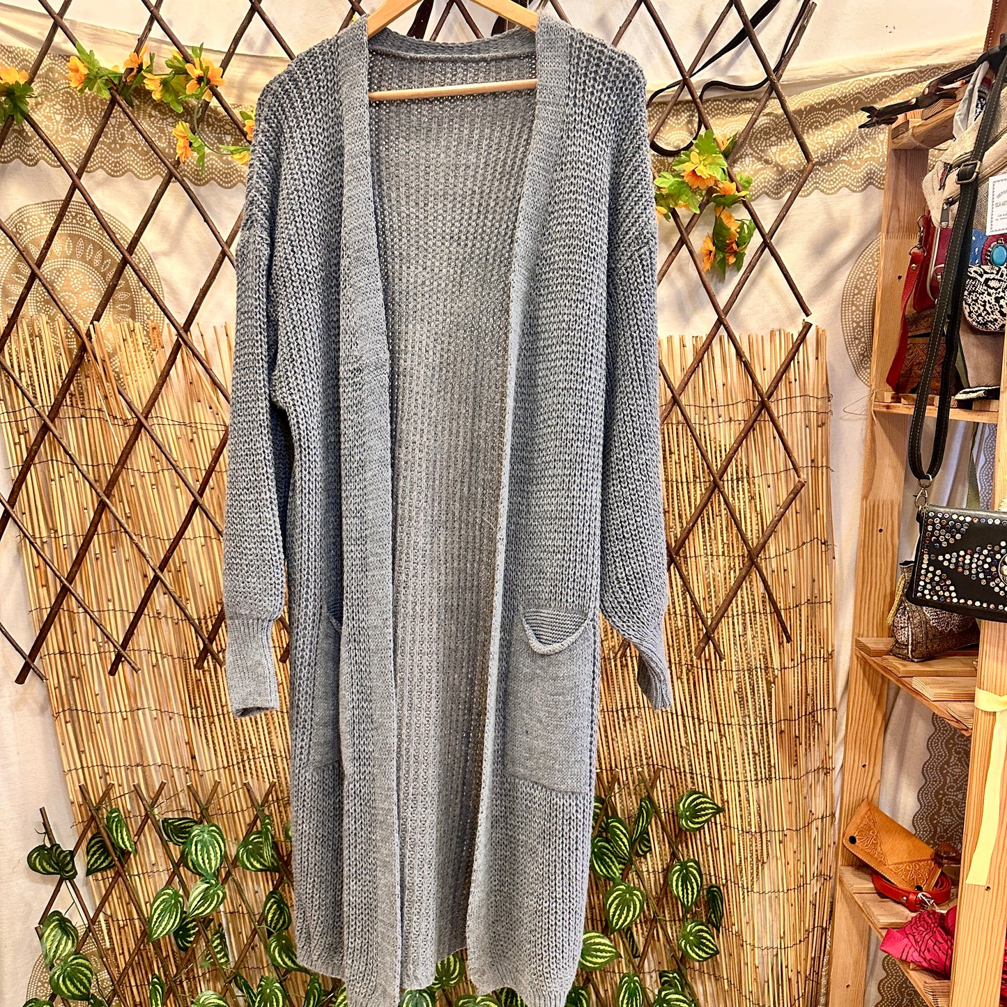 Chaqueta larga Boho punto
